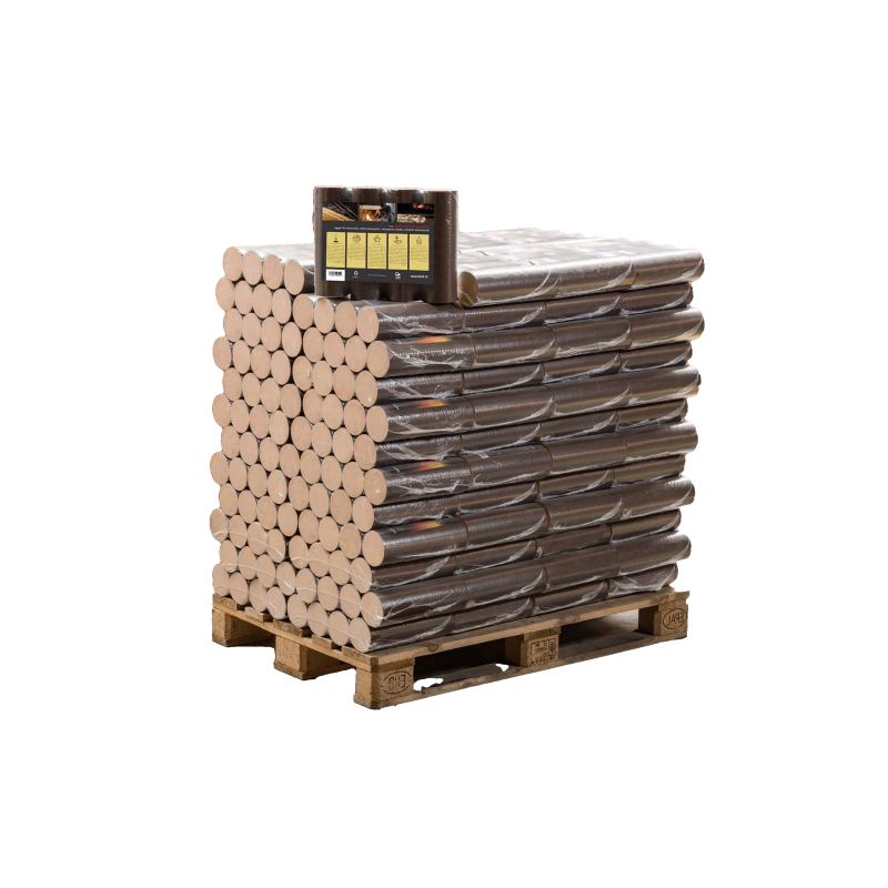 Premium 100 % Buchenholzbriketts – 960 kg (96 × 10-kg-Säcke)