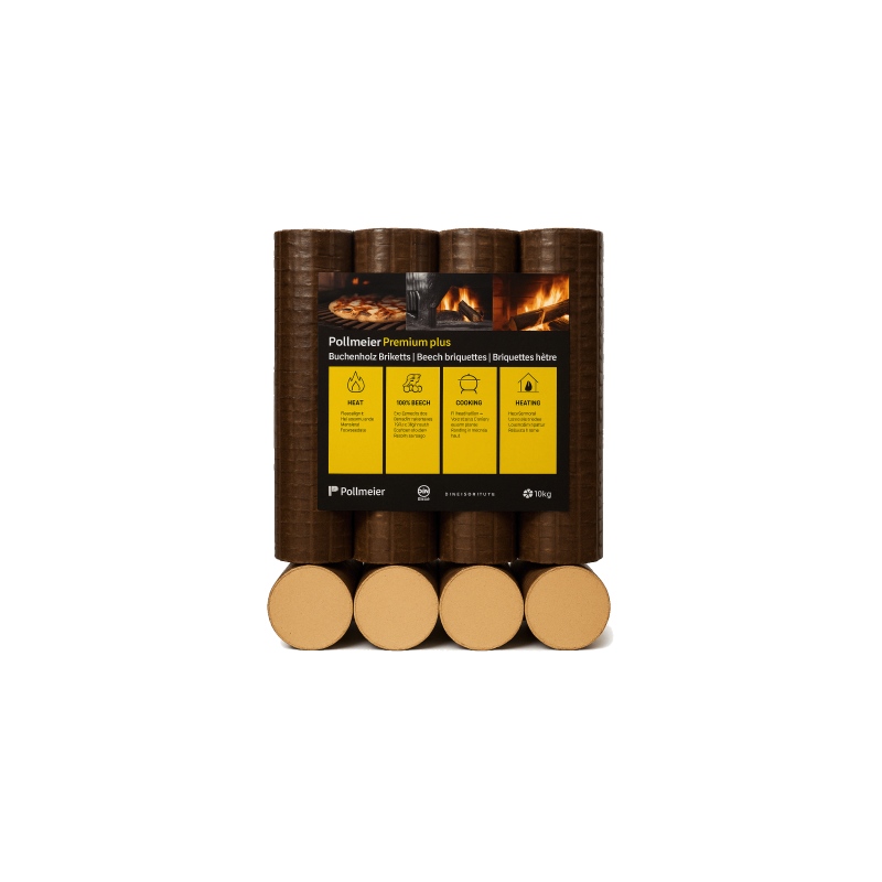 Premium 100 % Buchenholzbriketts – 960 kg (96 × 10-kg-Säcke)