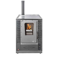 Pellet-Kaminofen mit Kochfunktion SAMANTHA Edelstahl – 11 kW